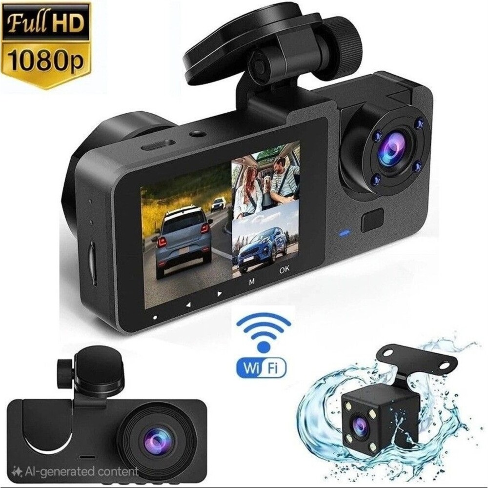 3 Cameras Vehicle Blackbox DVR Full HD 1080 recorder new in box